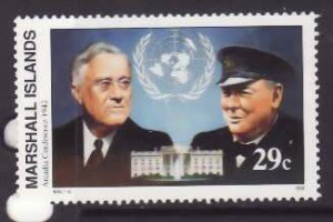 Marshall Islands-Sc#297- id6-unused NH 29c Roosevelt & Churchill-WWII-1991-92-