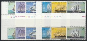 Bermuda, Sc 337-342, MNH vertical gutter pairs