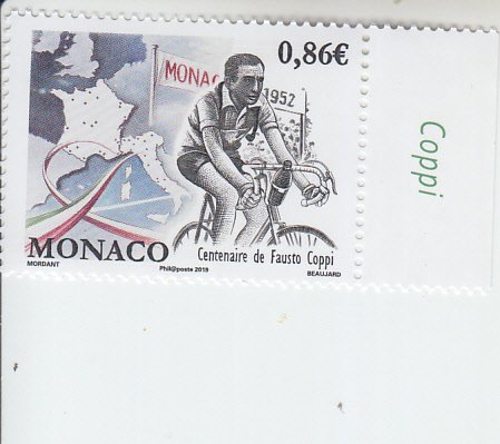 2019 Monaco Birth of Cyclist Fausto Coppi Centenary  (Scott 2973) MNH