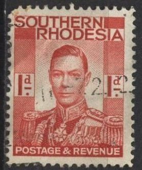Southern Rhodesia 43 (used) 1p George VI, red (1937)