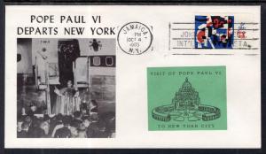 US Pope Paul VI Departs New York 1965 Cover