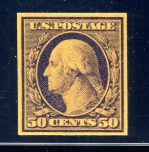 US SCOTT #341TC1af Trial Color Large Die Proof Dark Violet On Yellow