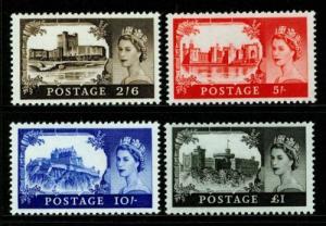 SG595a-598a, castles SET, M MINT. Cat £15.