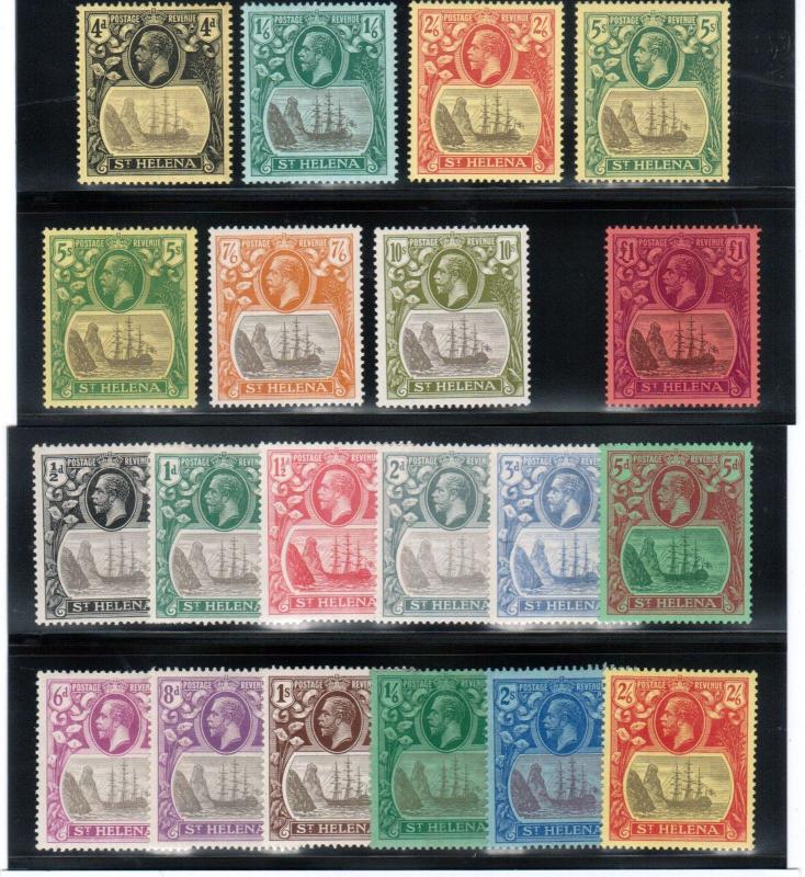 St Helena #79 - #93 #95 - #99 (SG #92 / #112) Very Fine Mint Original Gum Hinged