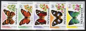 St.Vincent - #523-27(5) - MNH Butterflies  