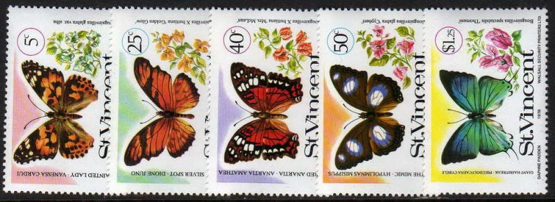 St.Vincent - #523-27(5) - MNH Butterflies  