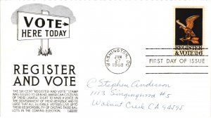 #1344 Register and Vote – Anderson Cachet Addressed to Anderson SCand