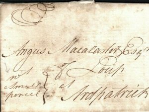 GB SCOTLAND RARE ARGYLLS MAIL COACH Carried *With a Parcel* Cover 1794 EL H126