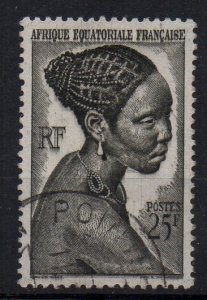 A.E.F - FRENCH COLONIAL - 1947 - BACONGO GIRL - Used - 25f -