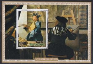 Rwanda # 681-684, Vermeer Paintings, Souvenir Sheets, NH, 1/3 Cat.