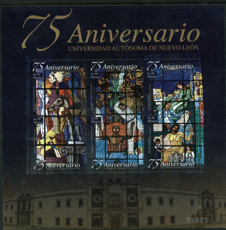 MEXICO 2592, UNIVERSITY OF NUEVO LEON, 75th ANNIVERSARY. SS. MINT, NH. VF.