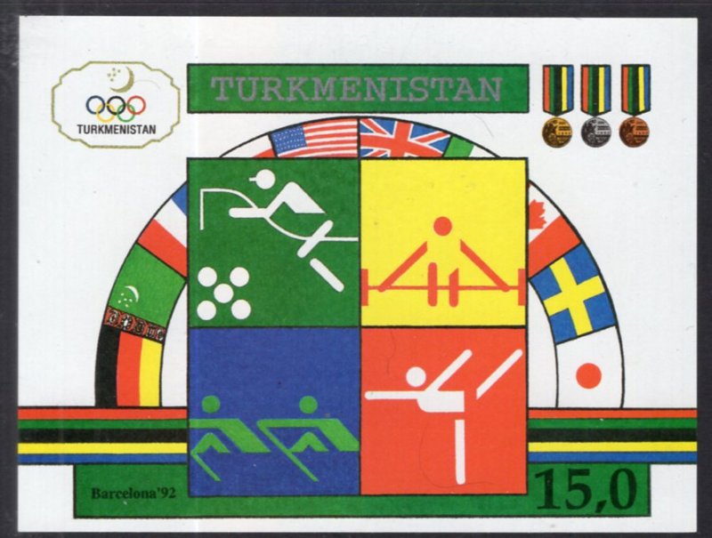 Turkmenistan 23 Summer Olympics Souvenir Sheet MNH VF
