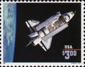 1995 $3 Priority Mail, Challenger Shuttle Scott 2544 Mint F/VF NH