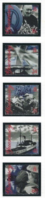 Guernsey 553-57 MNH 1995 50th Anniversary of Liberation (ak8270)
