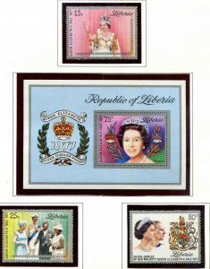 Liberia SC# 788-90, C218 QEII 25th Coronation Anniiv. set & S/S MNH