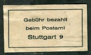 GERMANY; 1950s early GEBUHR BEZAHLT Postal Stationary Piece