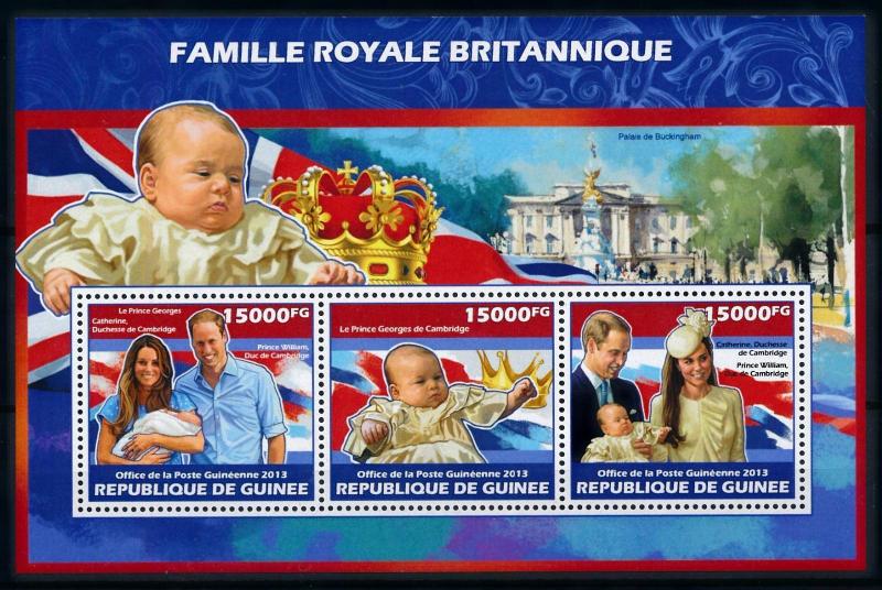 [76523] Guinea 2013 Royal Birth Prince George William & Kate Sheet MNH