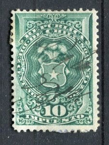 CHILE; 1890s early classic Revenue issue fine used 10c. value