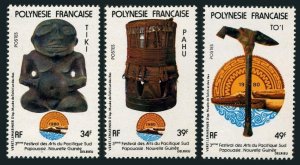 Fr Polynesia 334-336a,MNH. Michel 309-311,Bl.5. South Pacific Arts Festival,1980