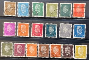 1928-32 Germany Sc# 366-384 Presidents Ebert and Hindenburg Complete Set Used