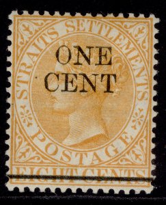 MALAYSIA - Straits Settlements QV SG91, 1c on 8c orange, M MINT.