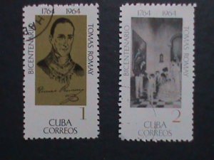 ​CUBA-1964-SC#927-8 DR, TOMAS ROMAY-SCIENTIST & PHYSICIAN   USED VERY FINE