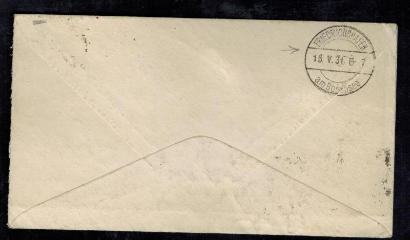 1931 Budapest Hungary Graf Zeppelin Cover LZ 127 to Cottbus Germany Round Trip