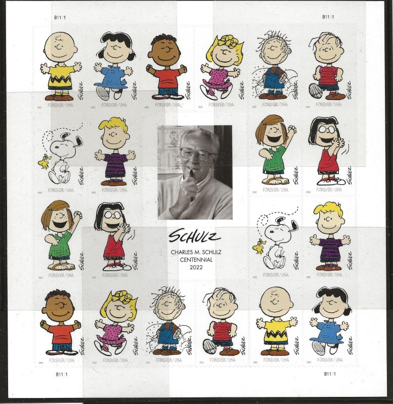 US Scott #5726, Miniature Sheet 2022 Charles Schulz VF MNH