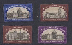German Steckenpferd Soap Advertising Stamps - Posen, Berlin & Coburg Palaces