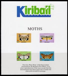 Kiribati 1980 Sc#356/359 MOTHS-BUTTERFLIES Plate Print (1) Rare !!!