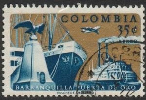 Colombia C404-Air Post-Old & New ships of Barranquilla -Used
