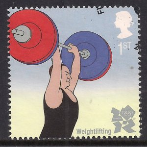 GB 2009 QE2 1st Olympic & Paralympics Weightlifting SG 2989 ex FDC ( E209 )