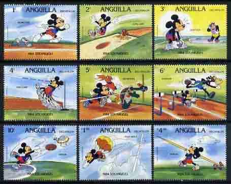 Anguilla 1984 Los Angeles Olympics set of 9 with Disney c...