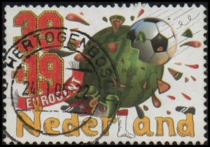 Netherlands B741a - Used - 39c+19c Watermelon Playing Soccer (2004) (cv $1.10)