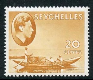 Seychelles SG140a 20c brown-ochre (Chalky) M/M