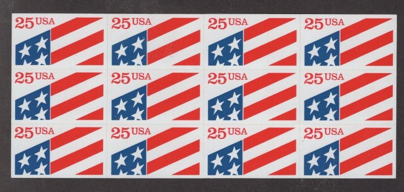 Scott 2475A - American Flag. Pane Of 12.  MNH.  #02 2475As12