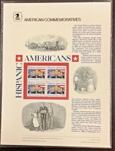 Commemorative Panel #235 Hispanic Americans #2103  20 c   1984