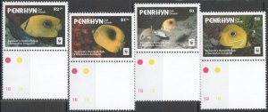 B1337 2017 Penrhyn Wwf Fauna Fish & Marine Life Bennett'S Butterflyfish 1Set Mnh