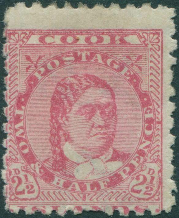 Cook Islands 1896 SG16 2½d pale rose Queen Makea Takau p11 MH