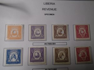 Liberia  #   Revenue Stamps  MNH   no  gum     Specimen