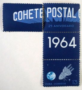 Cuba Sc# 878  SATELLITES & ROCKETS 13c  w/ 3 tags  1964  MNH