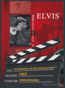 Bequia Stamps 2012 MNH Elvis Presley Movies It Happened at Worlds Fair 1v S/S I