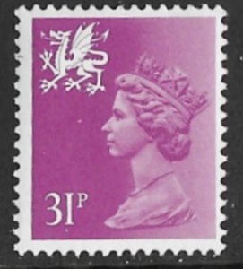 Great Britain-Wales  #WMMH53  31p QE II   (1) Mint NH