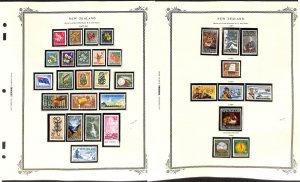 New Zealand Stamp Collection on 12 Scott Specialty Pages, 1967-1973 Mint NH (BP)