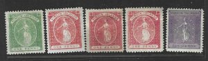 VIRGIN ISLANDS 1879/1887 S.G. 22 NO GUM 32, 33-34, 38 MINT HINGED