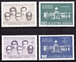 Yugoslavia 1961 CONFERENCE OF NON-ALIGNED NATIONS Set (4) Sc#613/614C59/C60 MNH