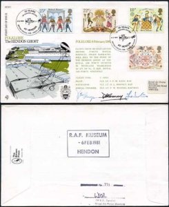 RFDC1 Folklore The Hendon Ghost Signed by Pilot - Navigator Postal Courier