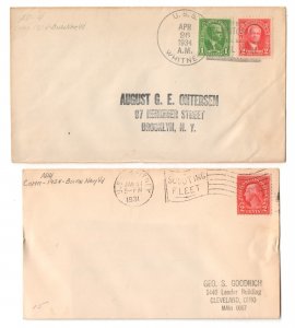 USS WHITNEY (AD-4) Destroyer Tender 1931 SCOUTING FLEET & CRISTOBAL Naval Covers