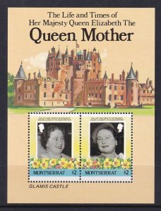 Montserrat 562-564 Queen Mother Souvenir Sheet MNH VF