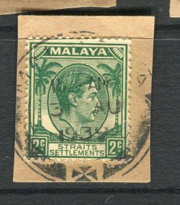 STRAITS SETTLEMENTS; 1940s early GVI issue fine used POSTMARK PIECE